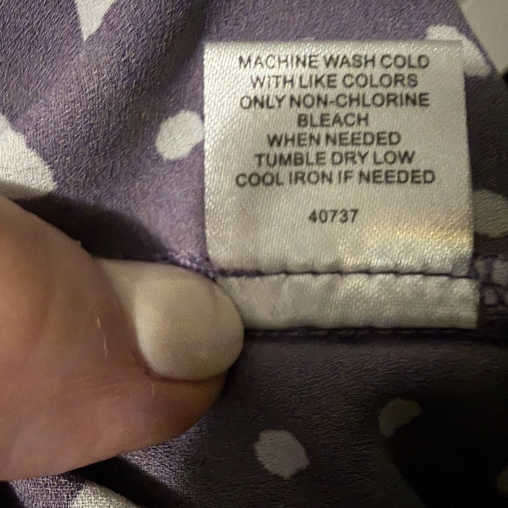 41 Hawthorne Sleeveless Top Women 2X Purple White Polka Dot Flowy Split Neck - Picture 10 of 10